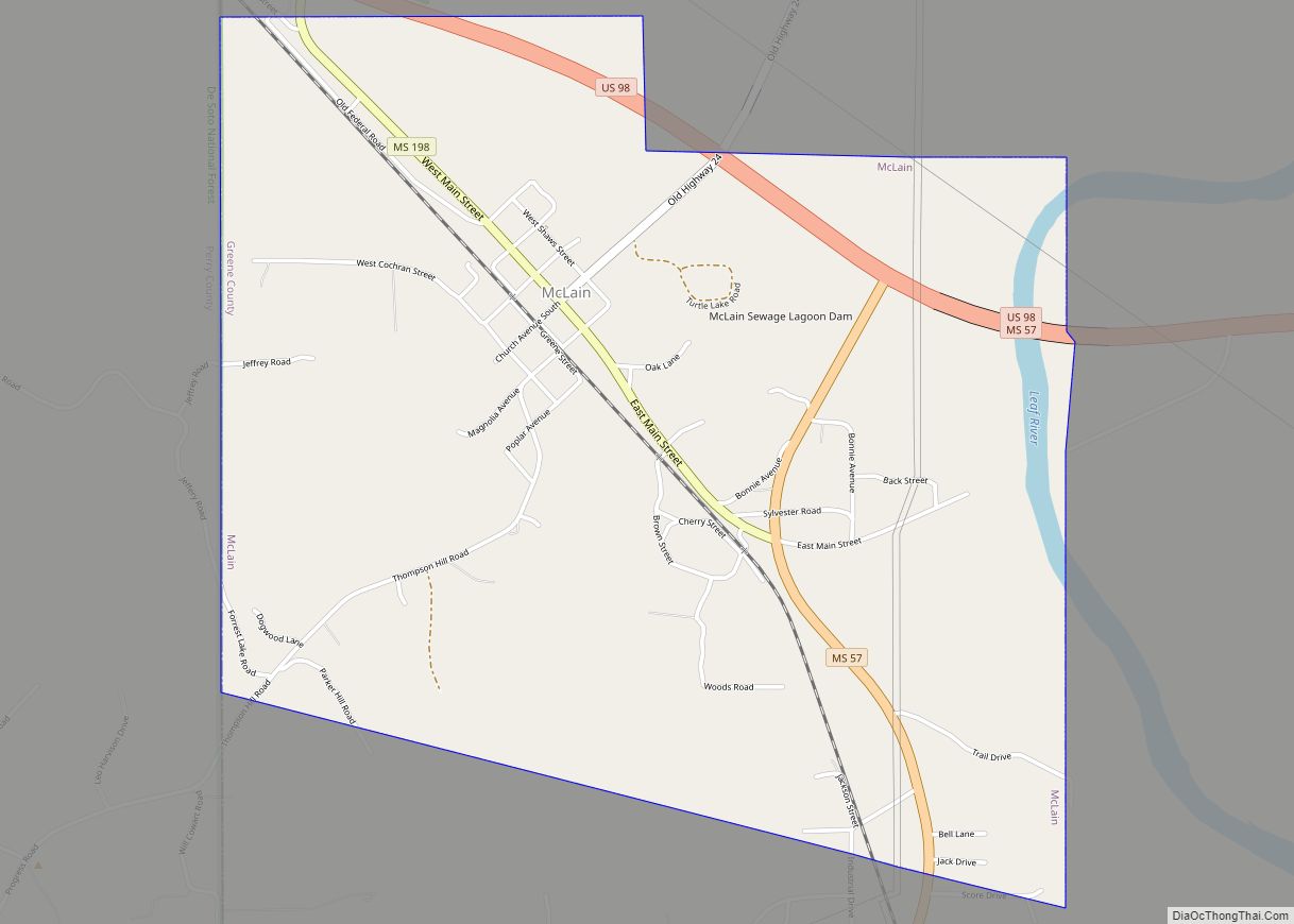 Map of McLain town