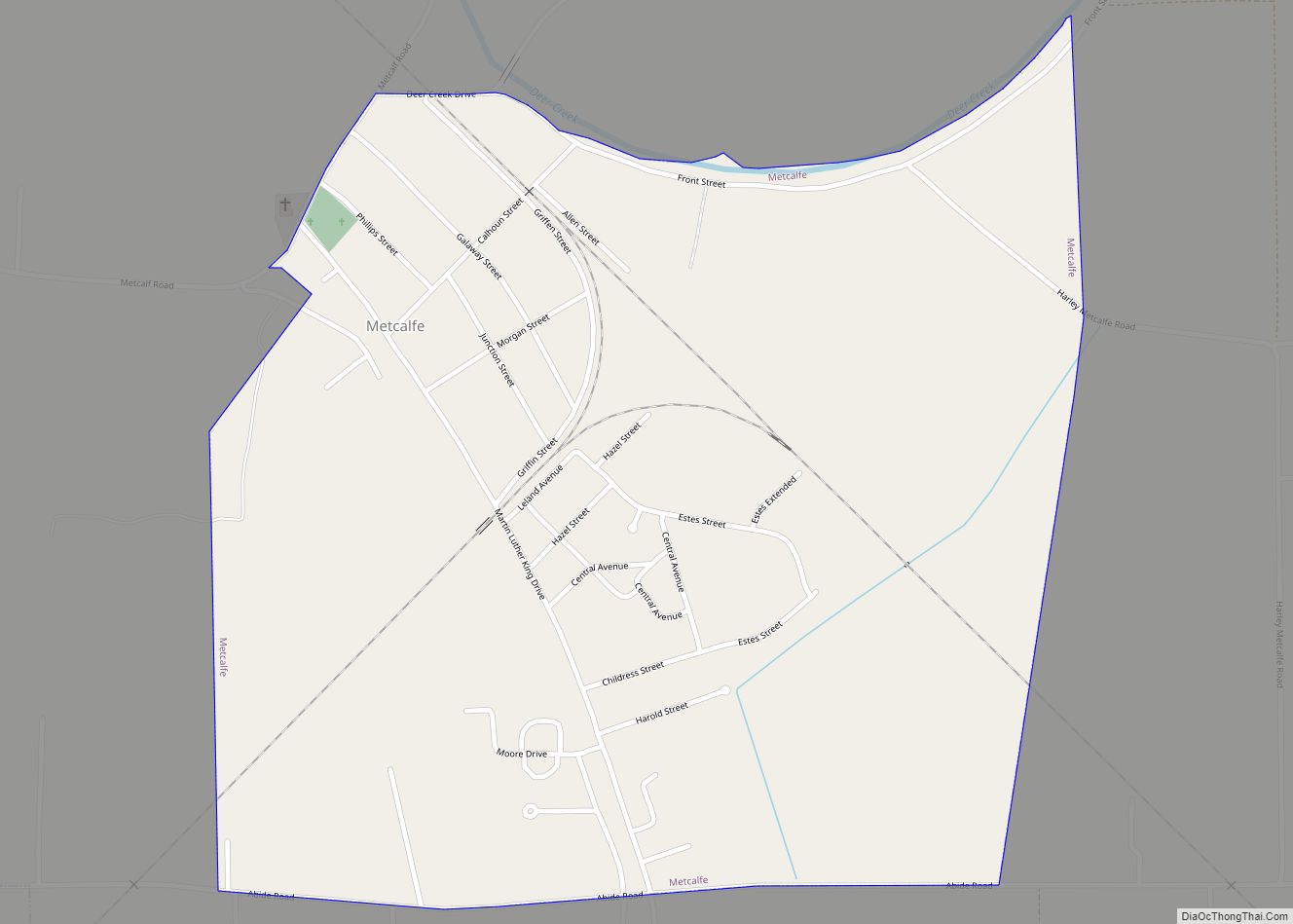 Map of Metcalfe town