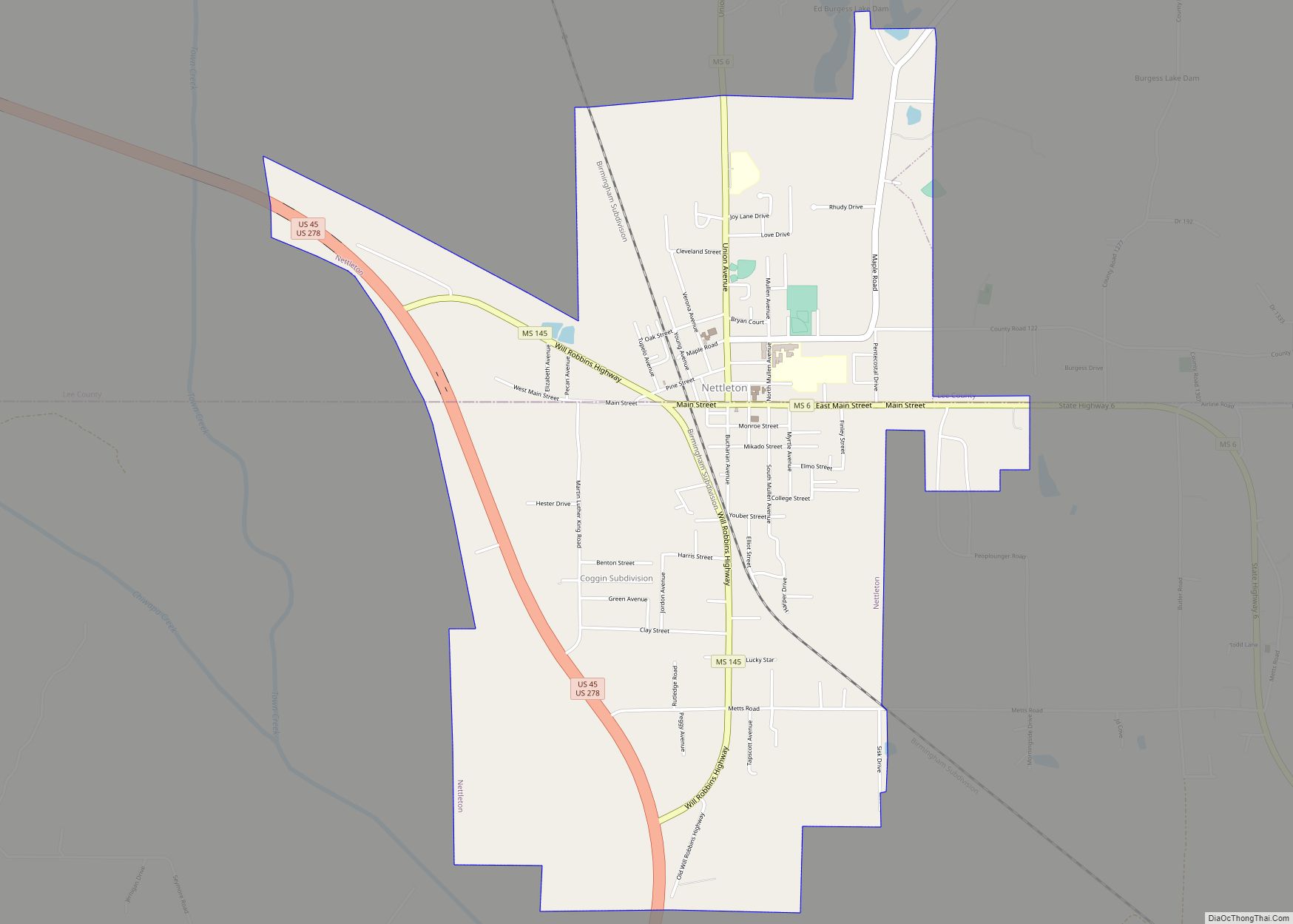 Map of Nettleton city