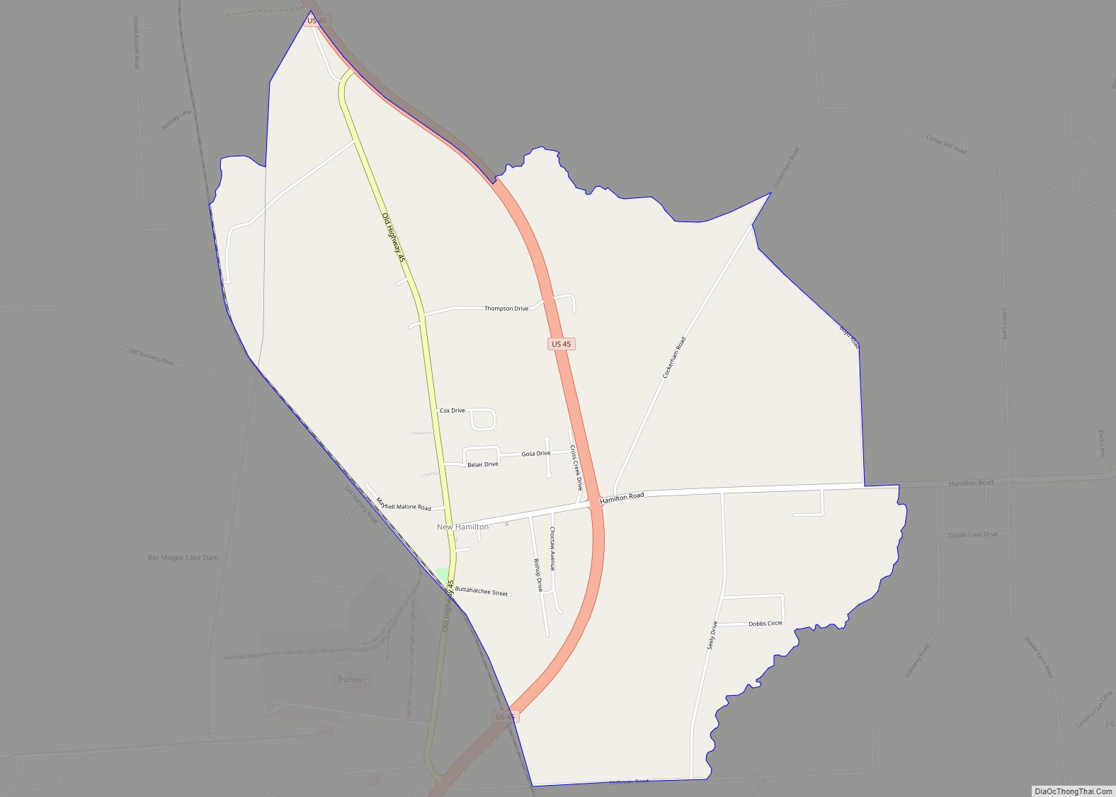 Map of New Hamilton CDP