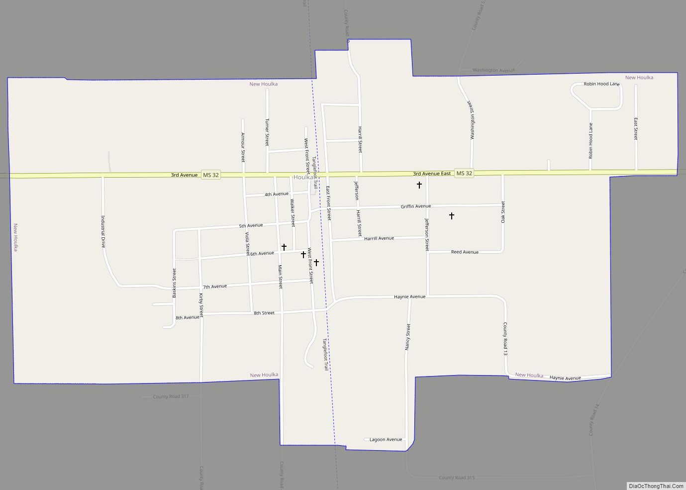 Map of New Houlka town