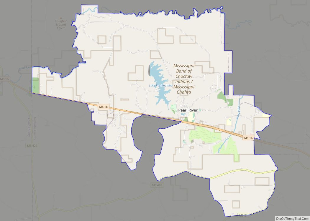 Map of Pearl River CDP, Mississippi