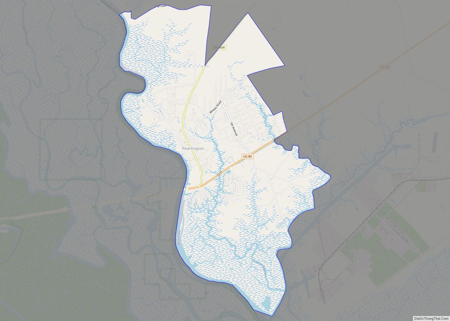 Map of Pearlington CDP