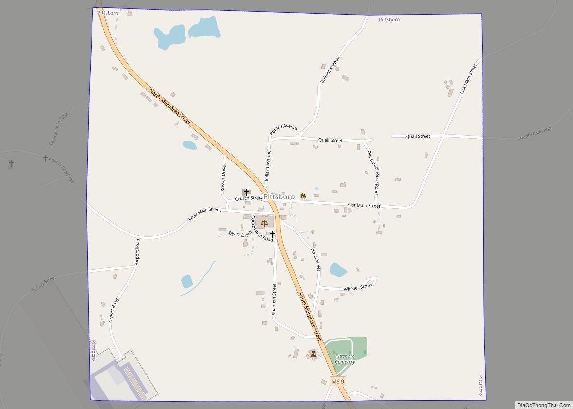 Map of Pittsboro village, Mississippi