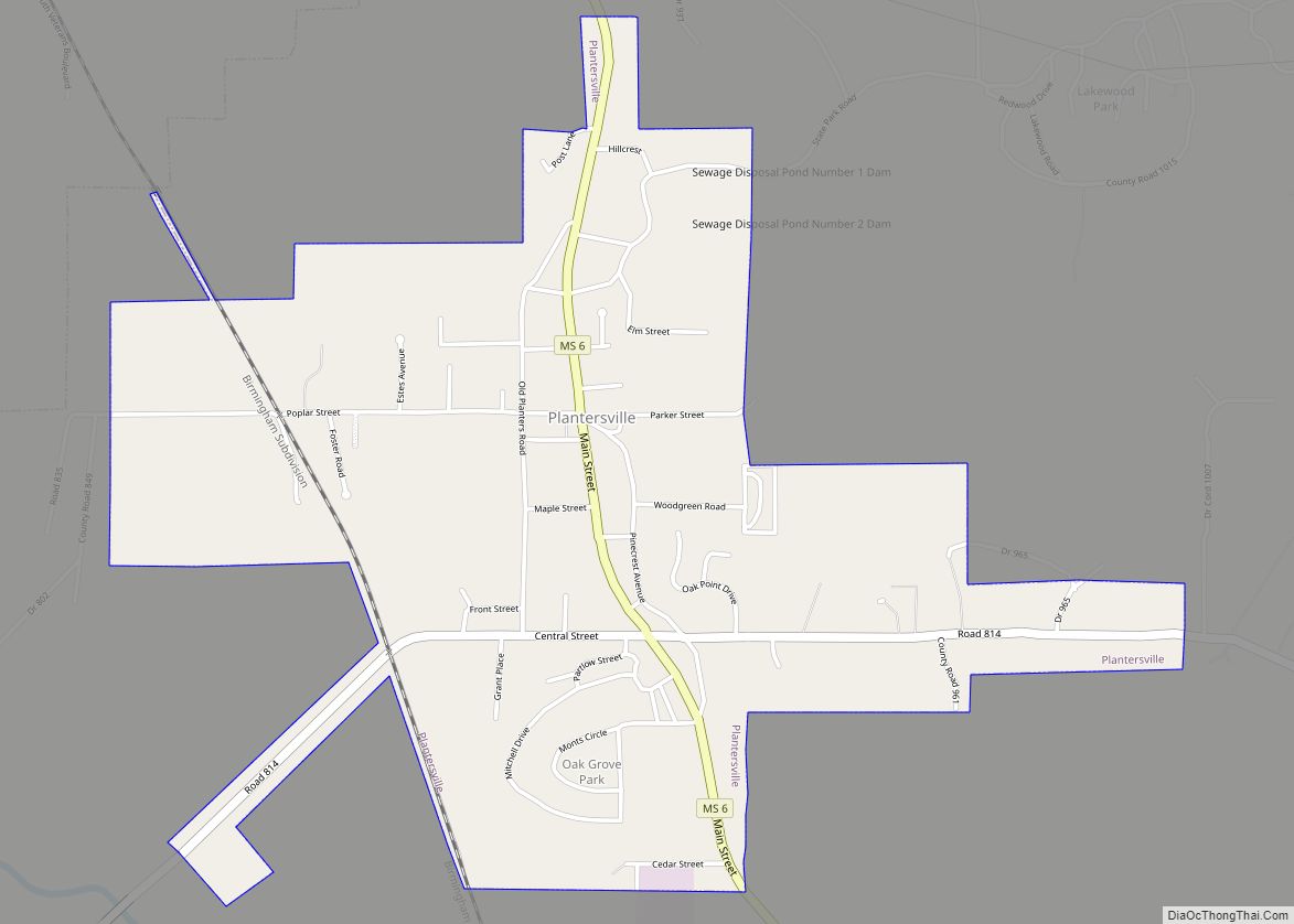 Map of Plantersville town