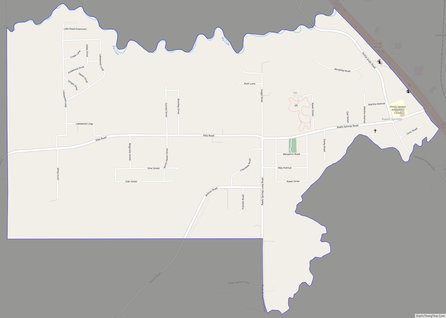 Map of Rawls Springs CDP