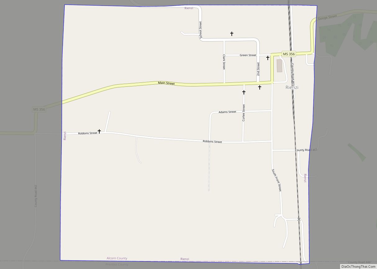 Map of Rienzi town