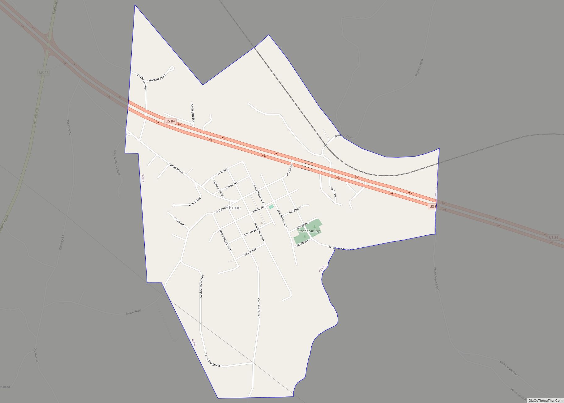 Map of Roxie town