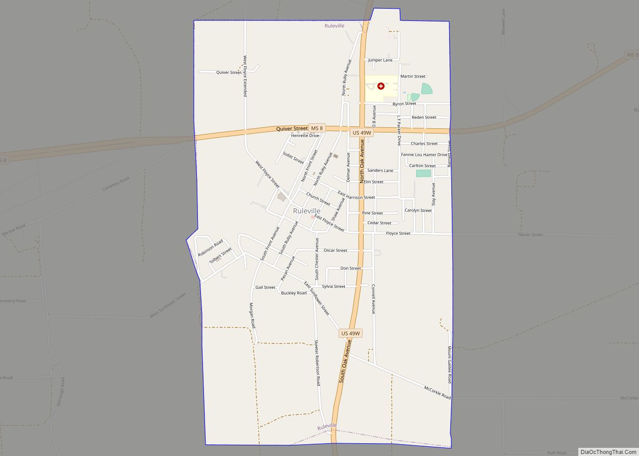 Map of Ruleville city