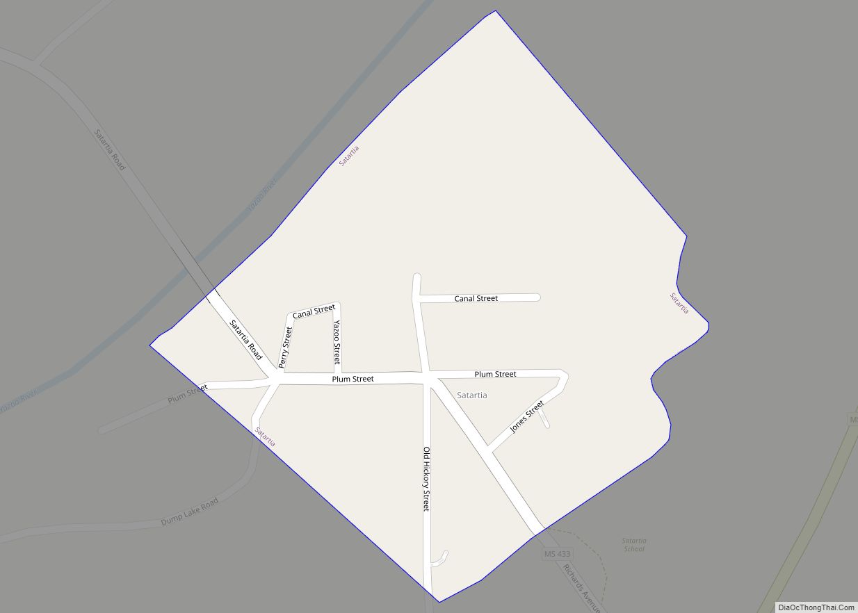 Map of Satartia village