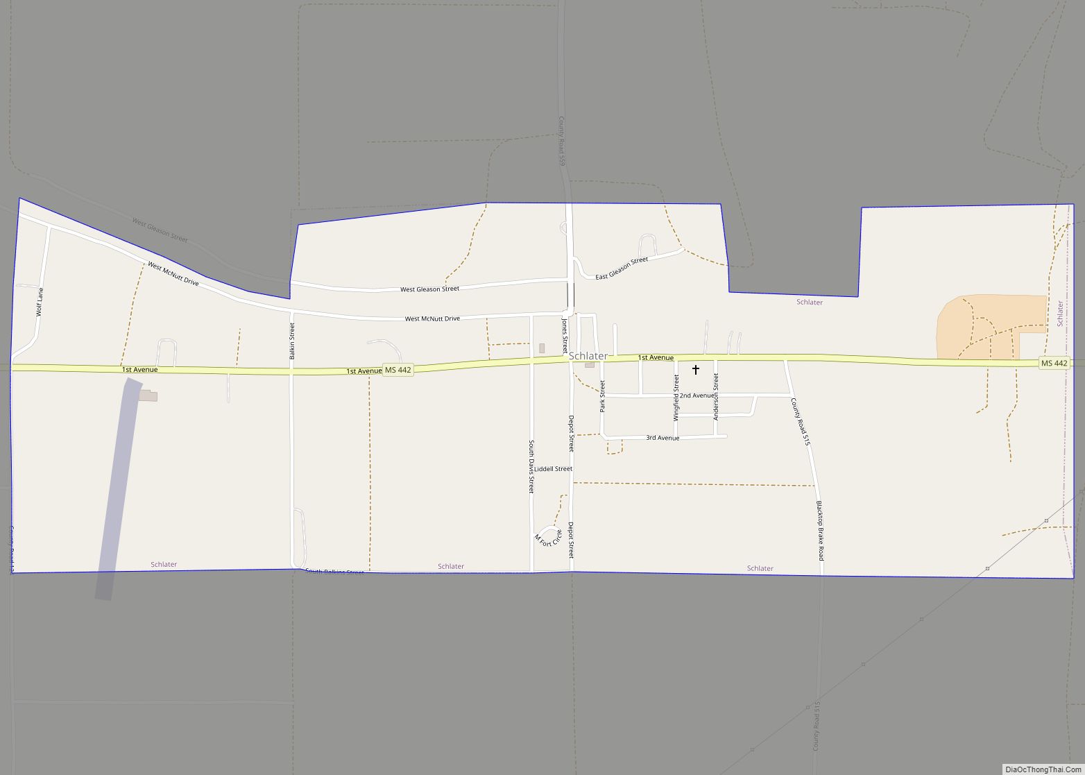 Map of Schlater town