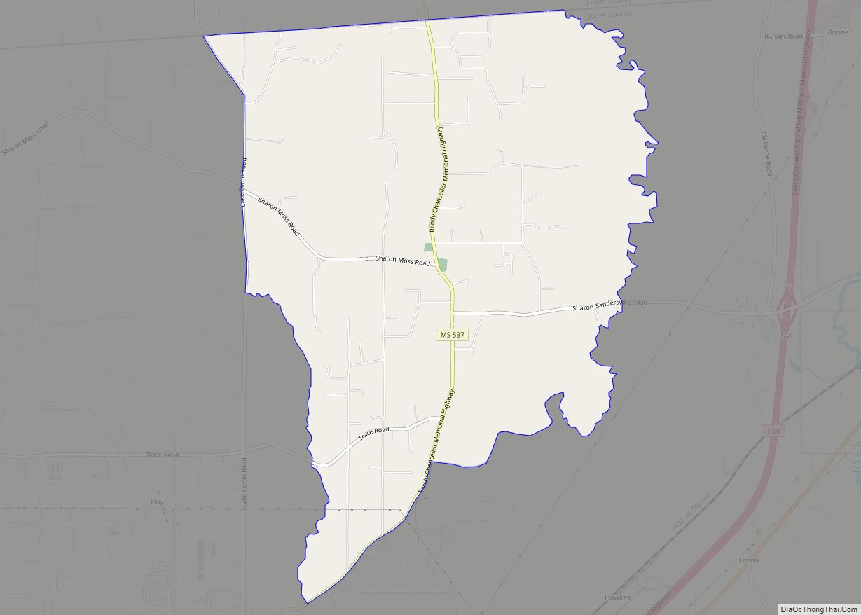 Map of Sharon CDP, Mississippi