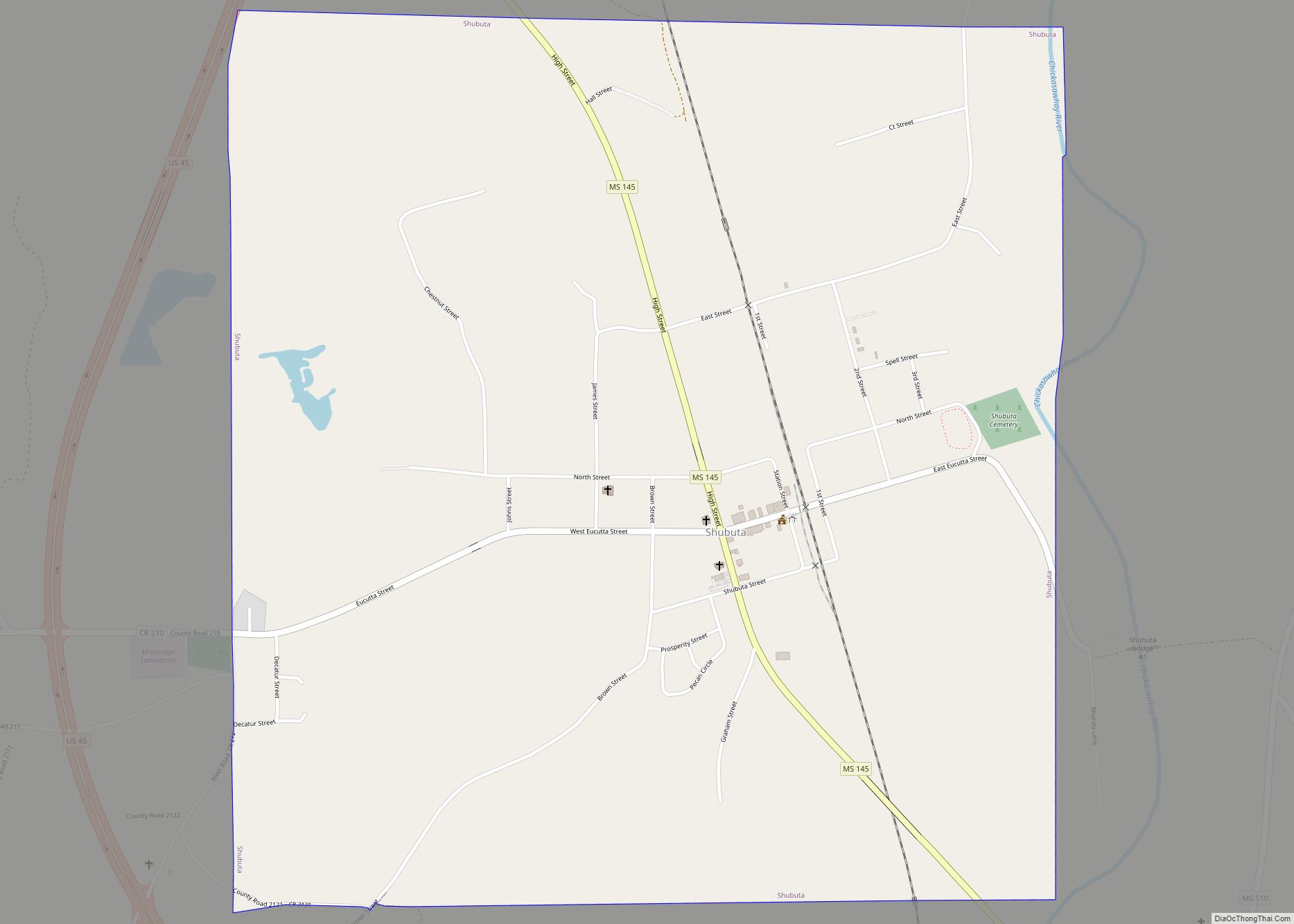 Map of Shubuta town