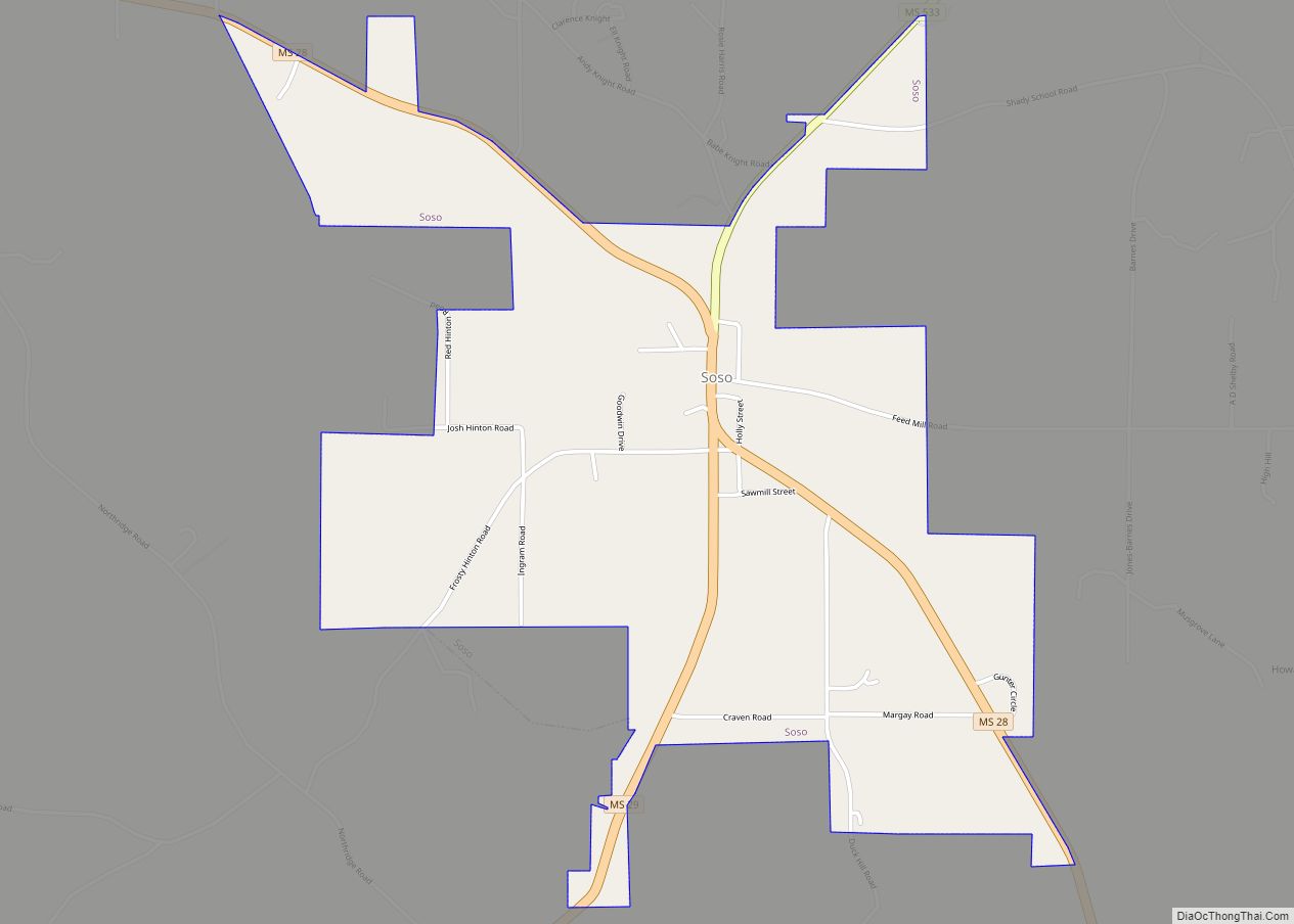 Map of Soso town