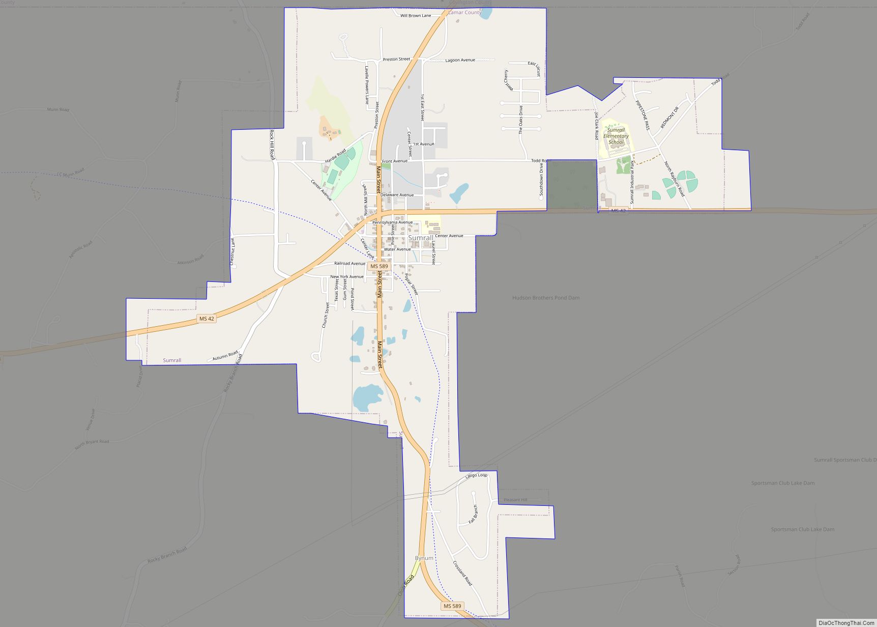 Map of Sumrall town