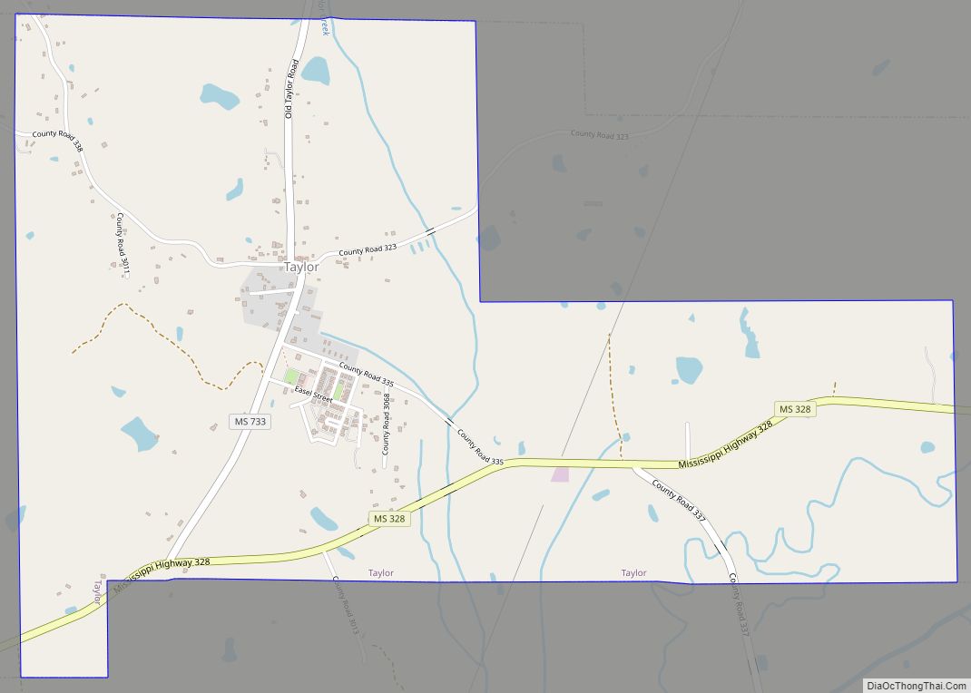 Map of Taylor village, Mississippi