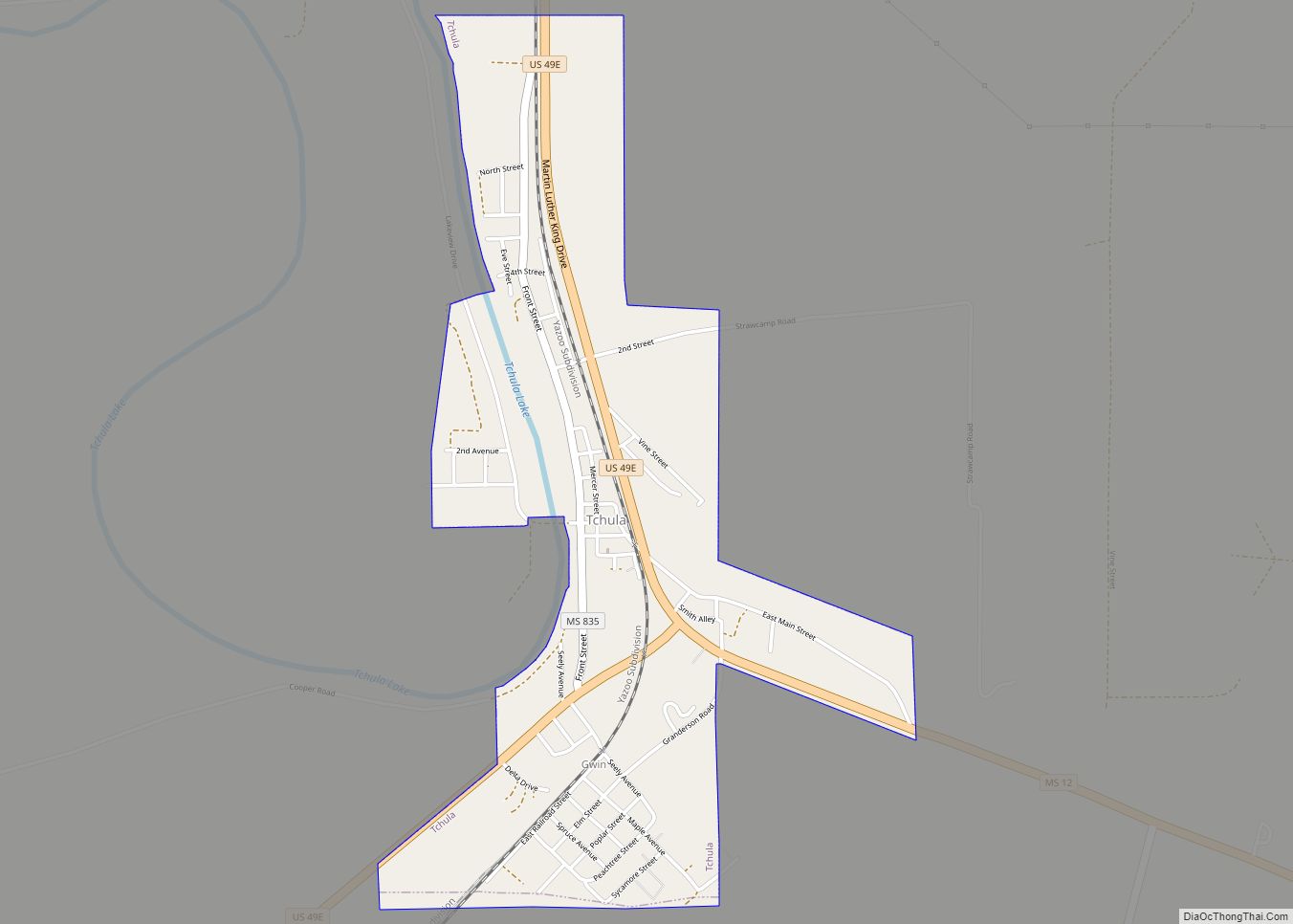 Map of Tchula town