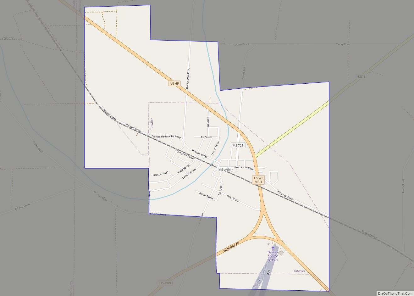 Map of Tutwiler town