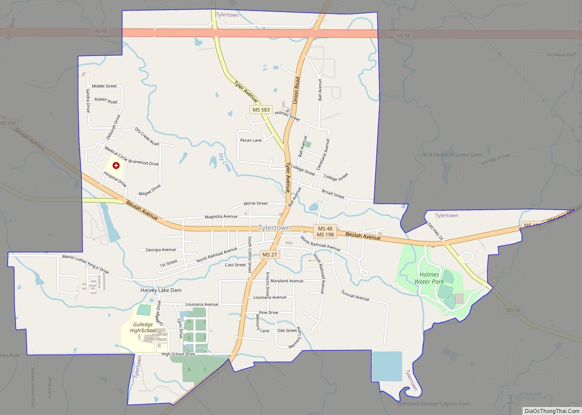 Map of Tylertown town
