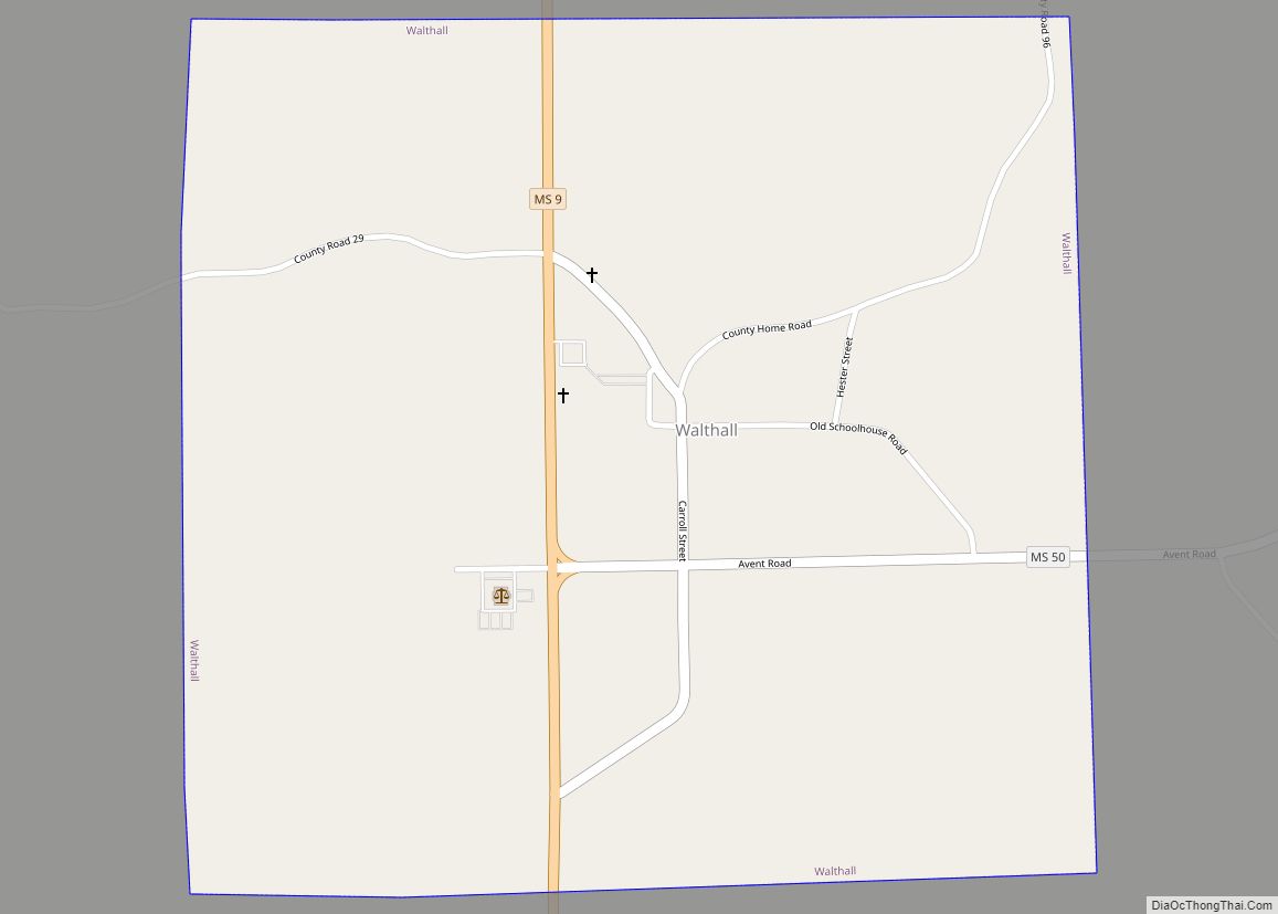 Map of Walthall village