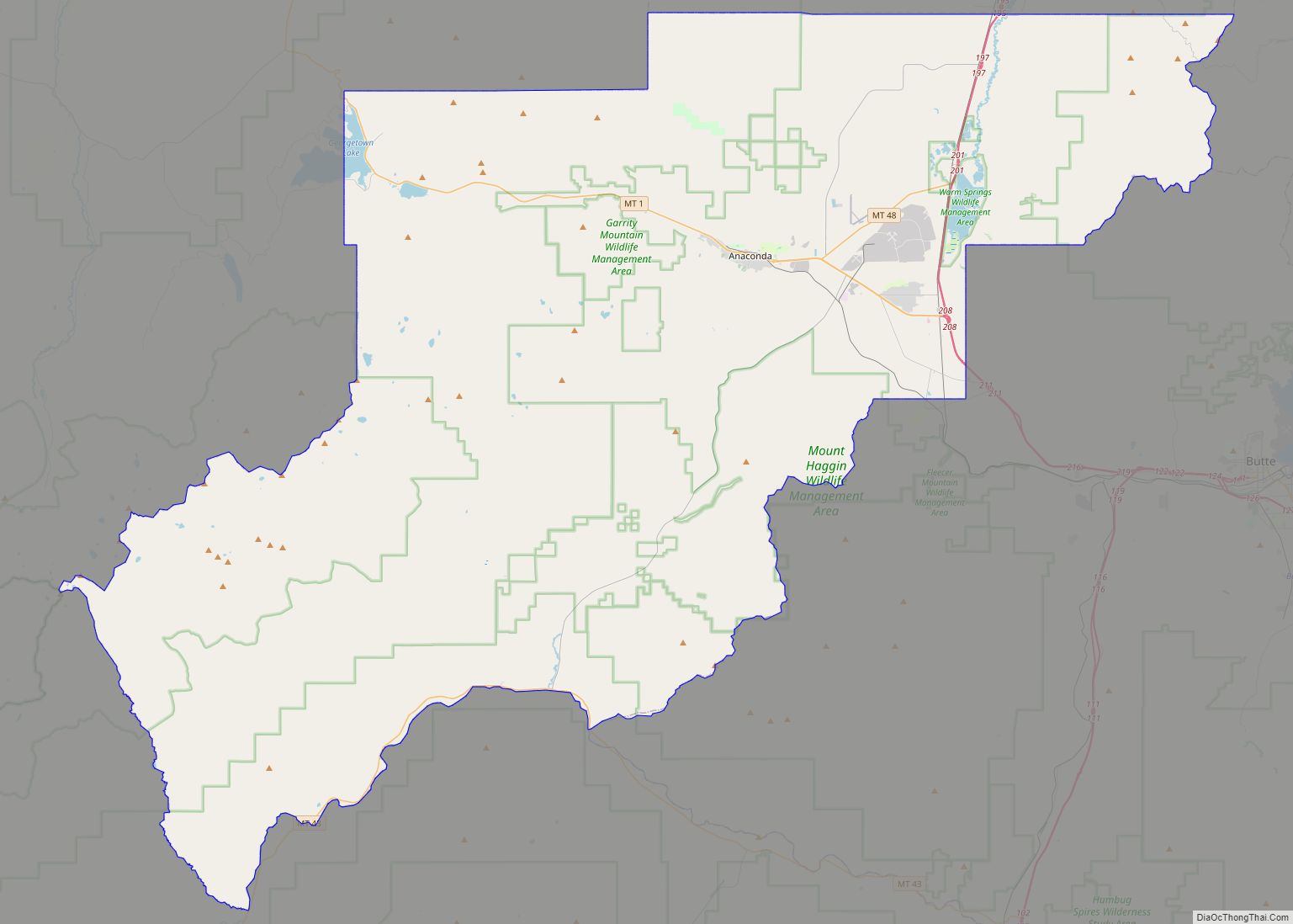Map of Anaconda-Deer Lodge County