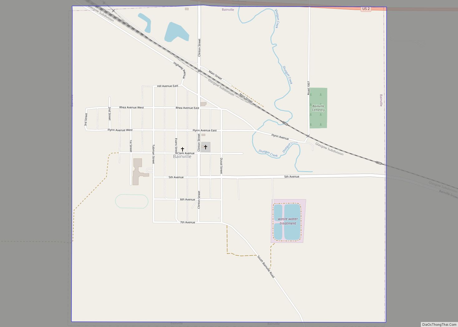 Map of Bainville town