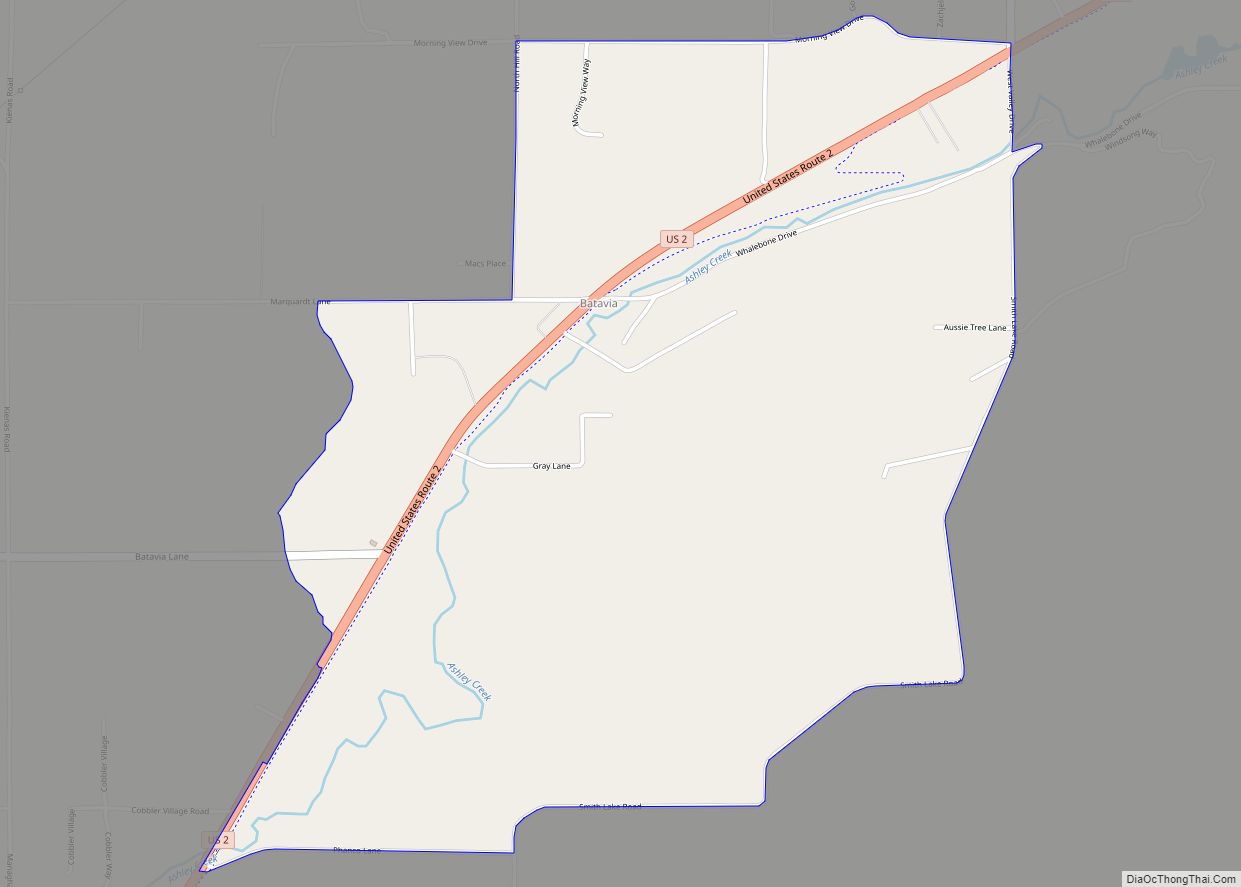 Map of Batavia CDP, Montana