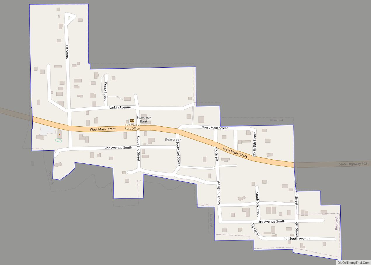 Map of Bearcreek town