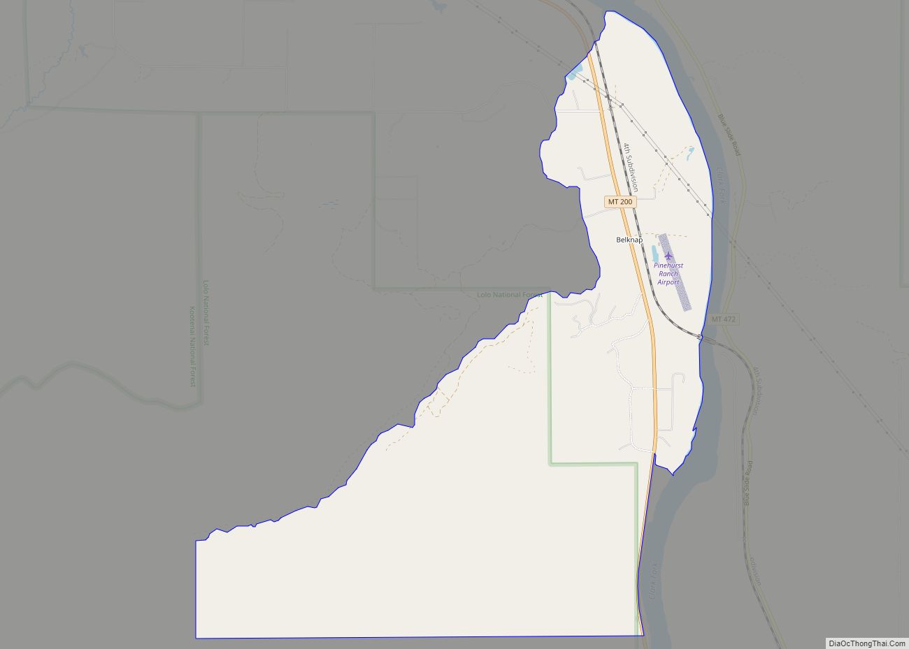 Map of Belknap CDP, Montana