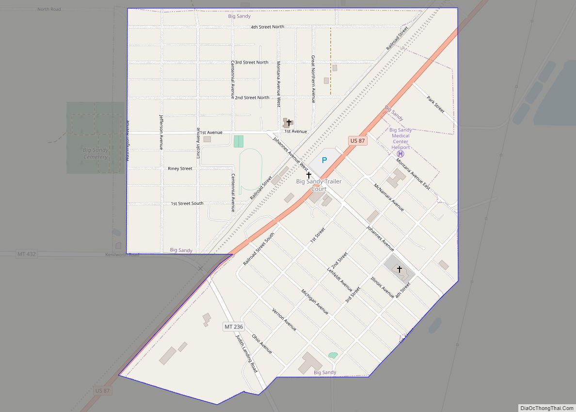 Map of Big Sandy town