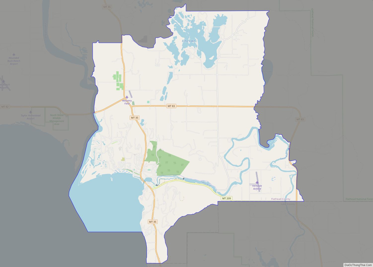 Map of Bigfork CDP, Montana