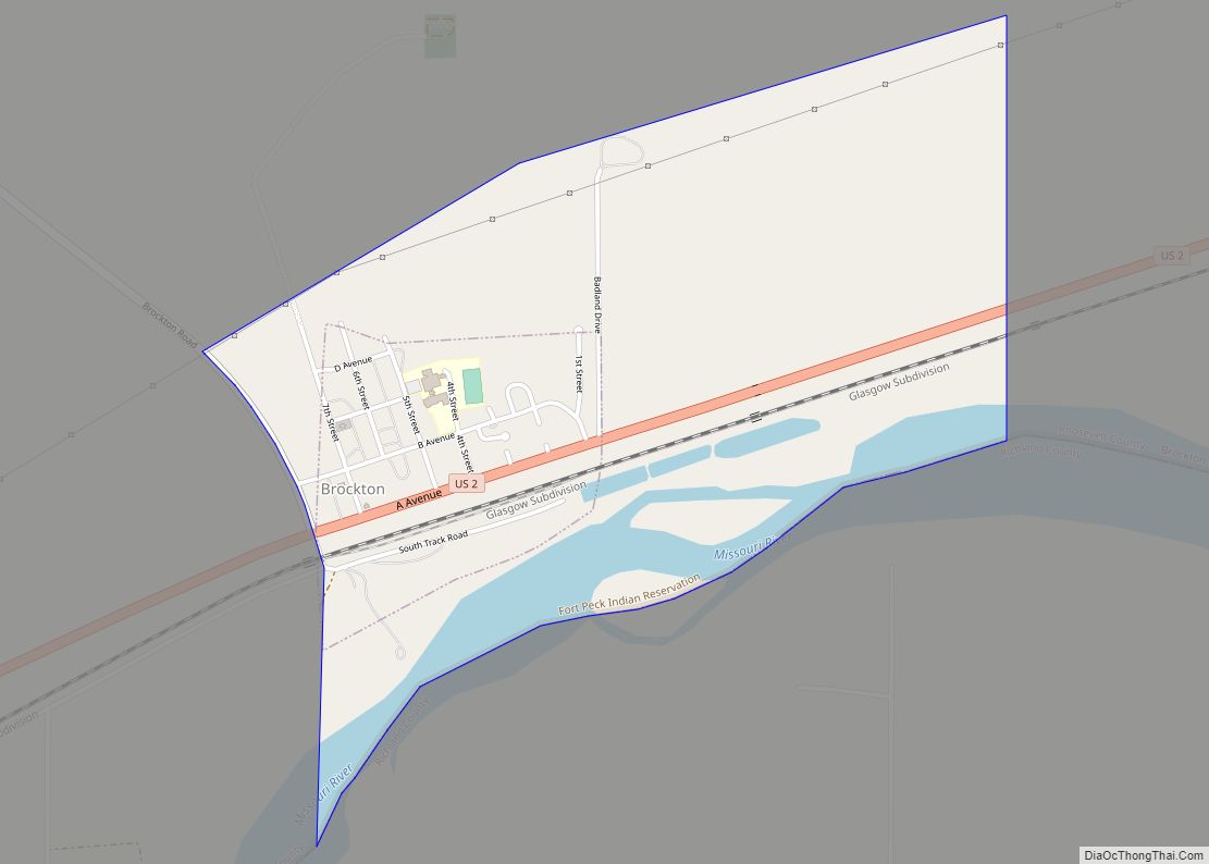 Map of Brockton CDP, Montana