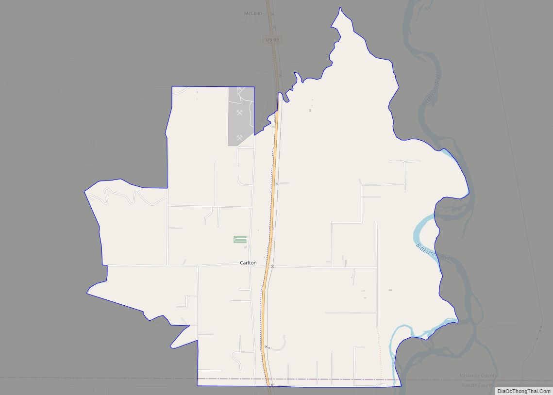 Map of Carlton CDP, Montana