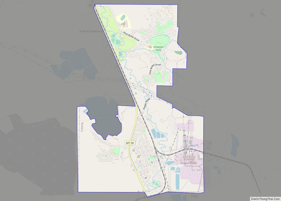 Map of Colstrip city