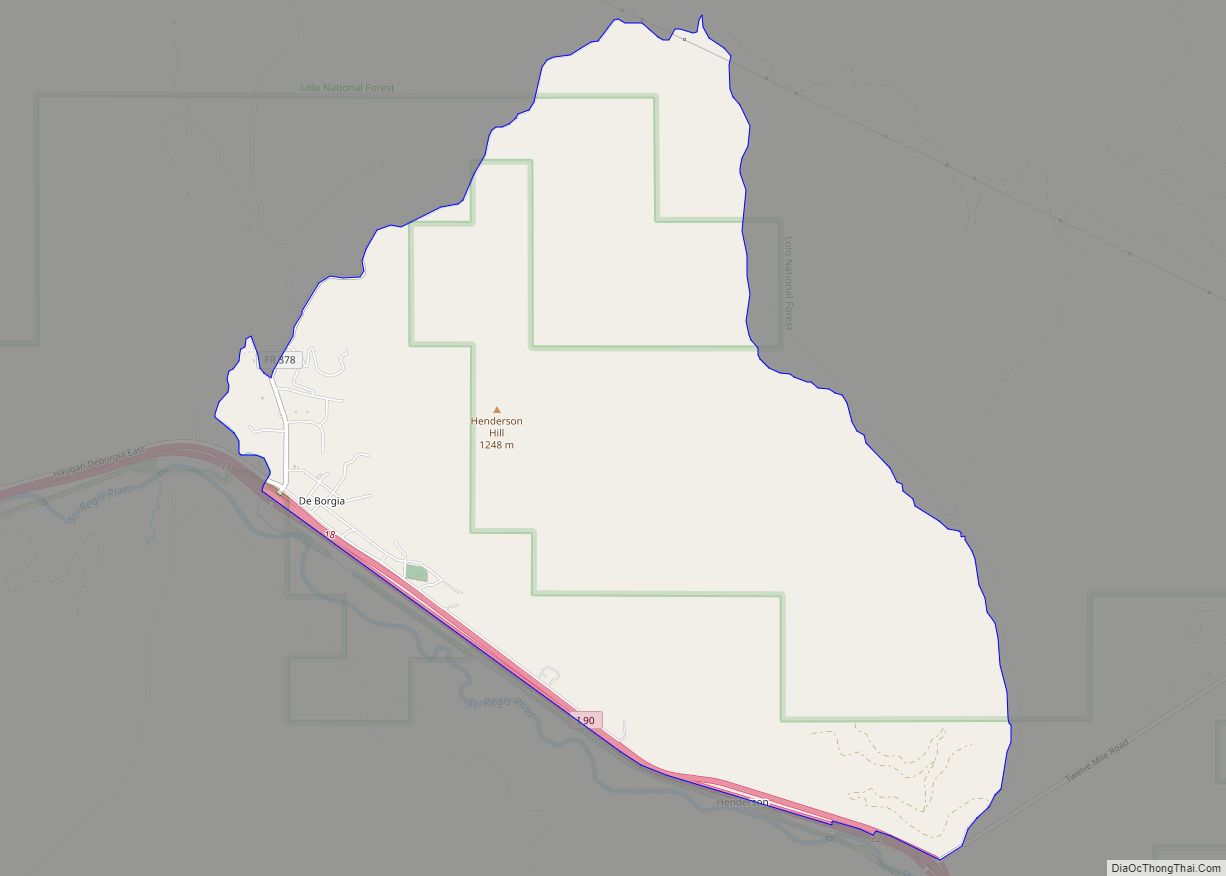 Map of De Borgia CDP