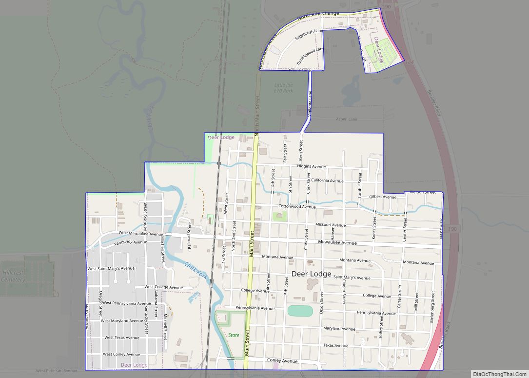 Map of Deer Lodge city