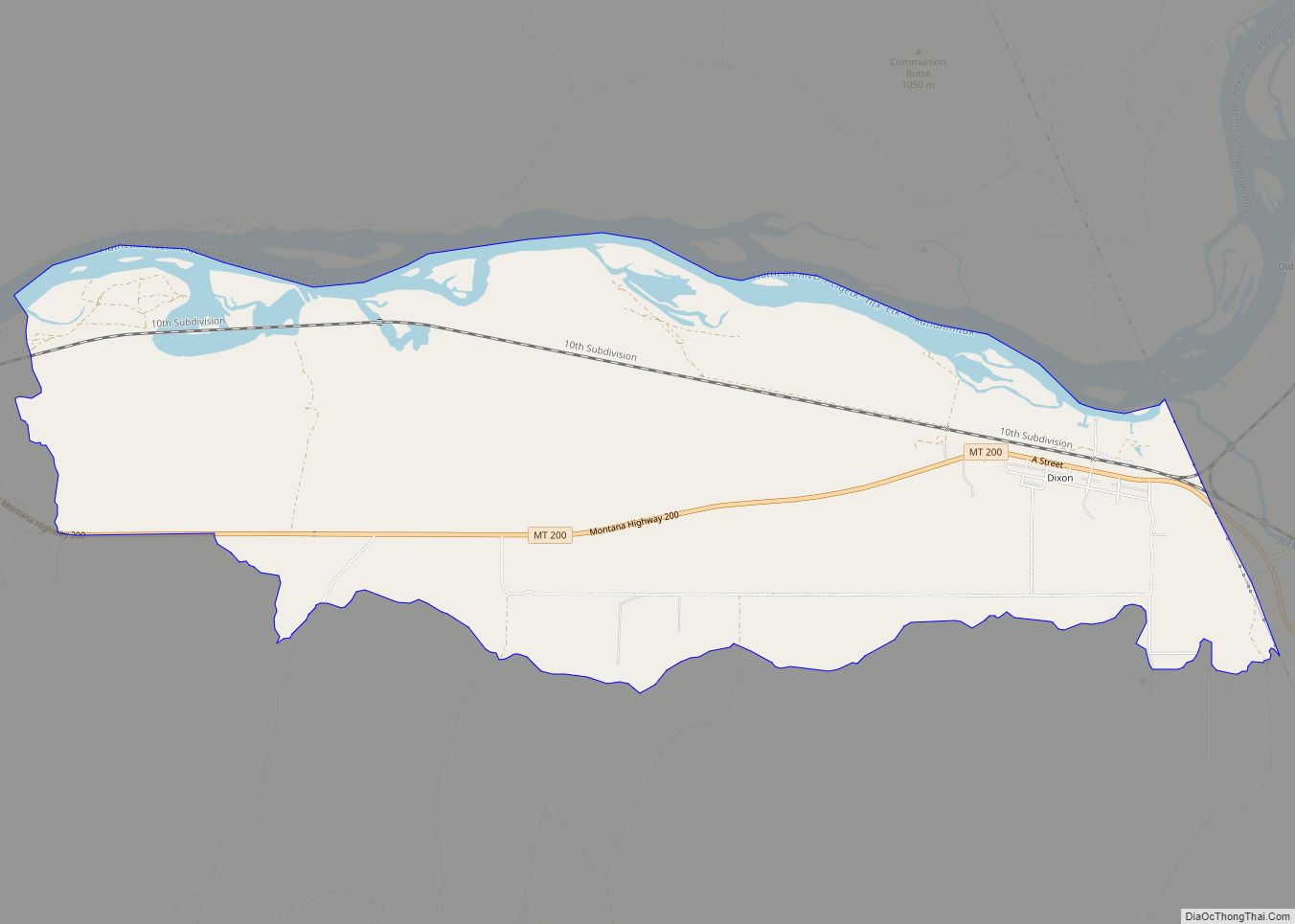 Map of Dixon CDP, Montana