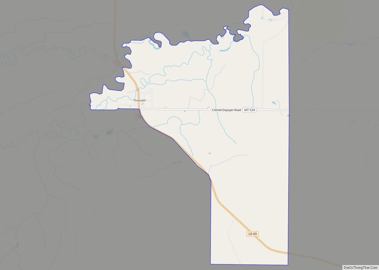 Map of Dupuyer CDP