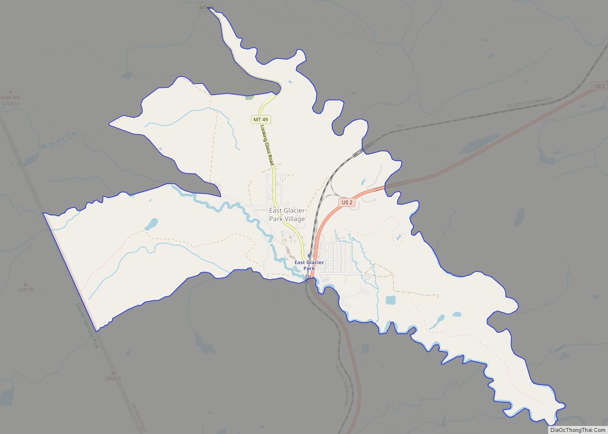 Map of East Glacier Park Village CDP