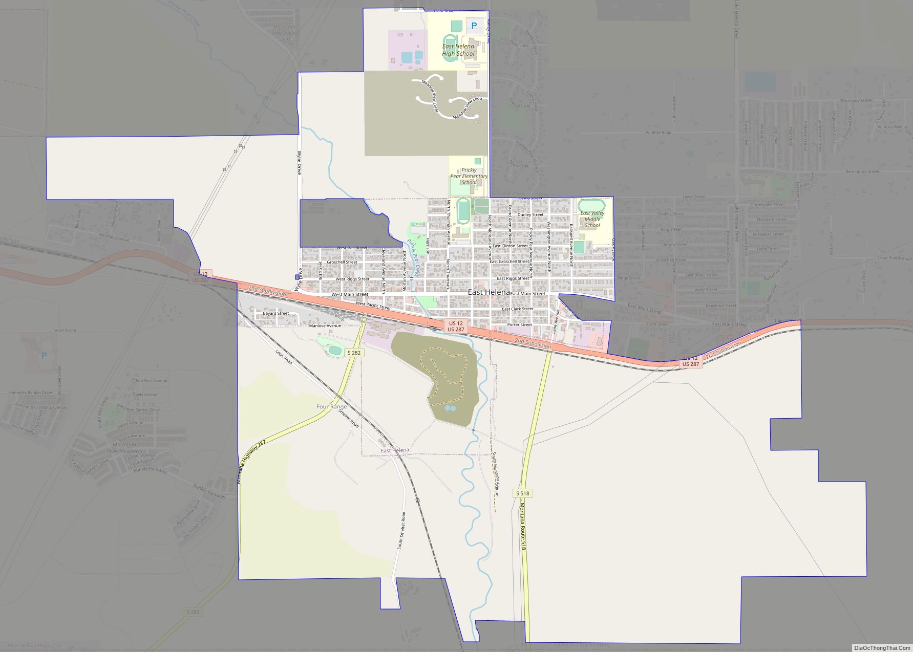 Map of East Helena city