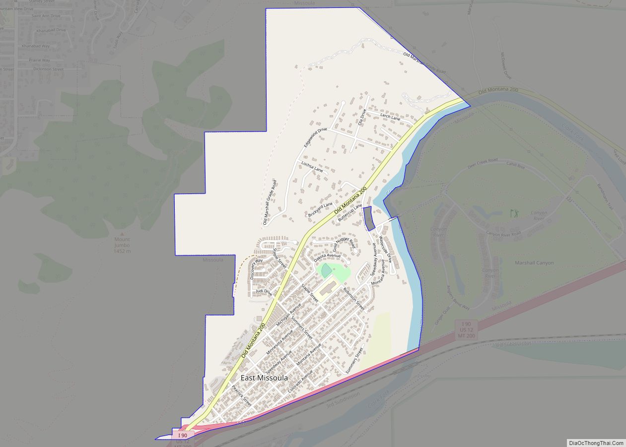 Map of East Missoula CDP