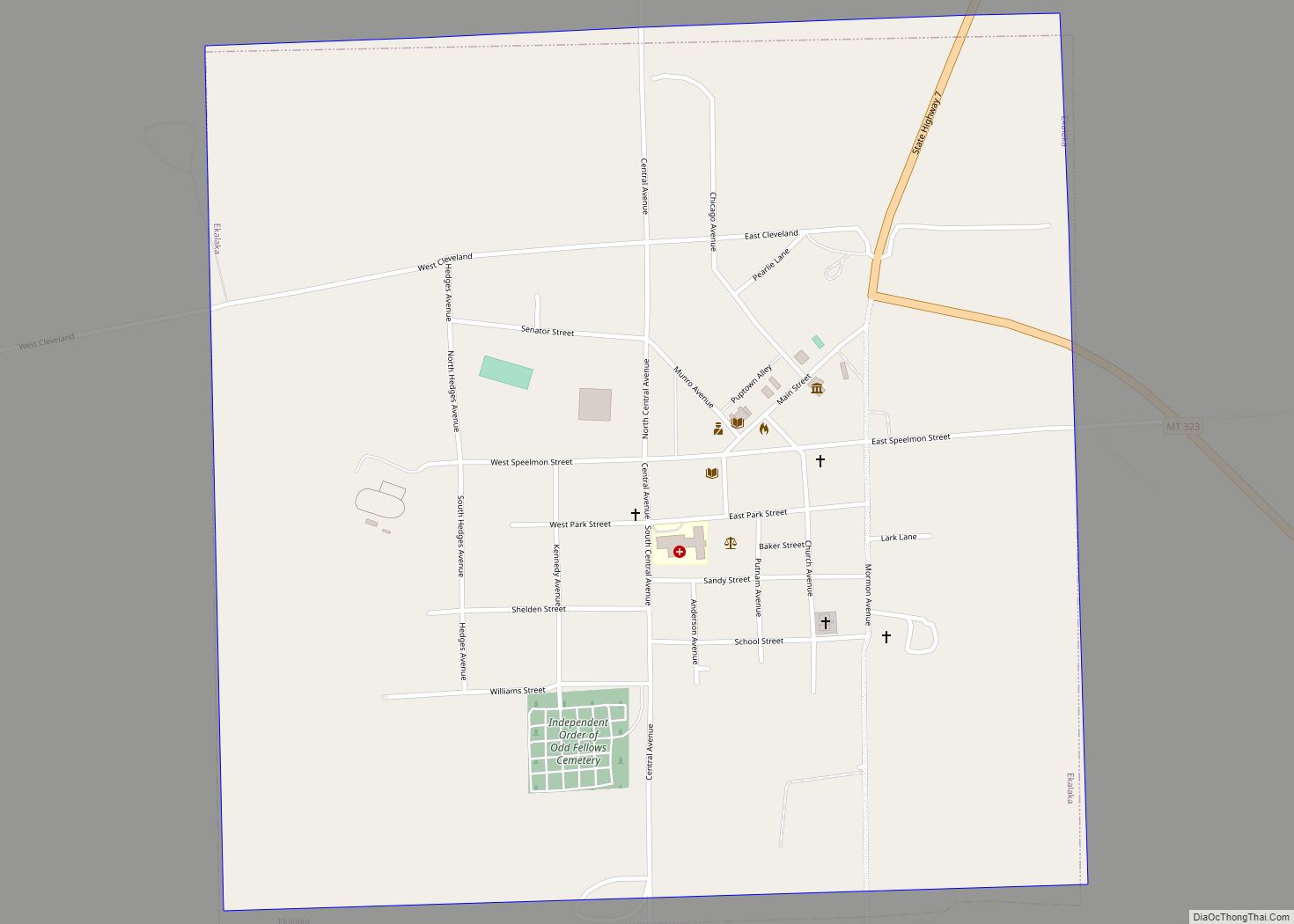 Map of Ekalaka town