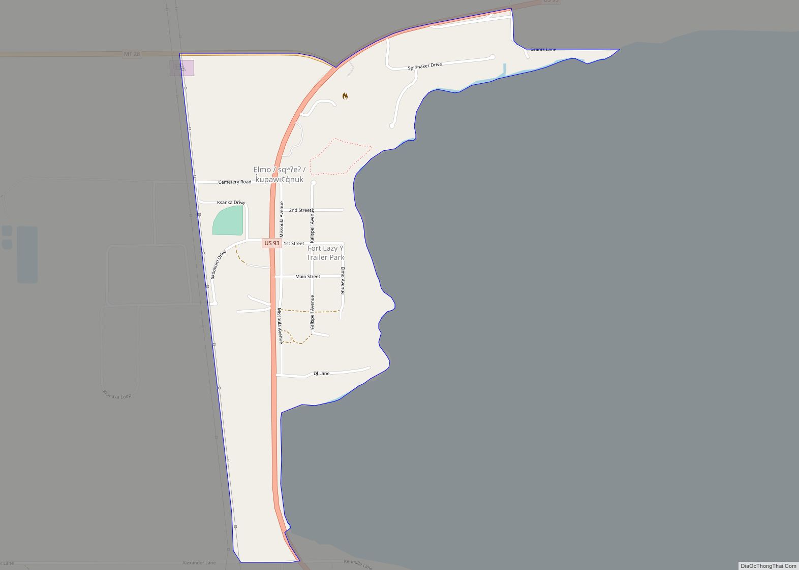 Map of Elmo CDP, Montana