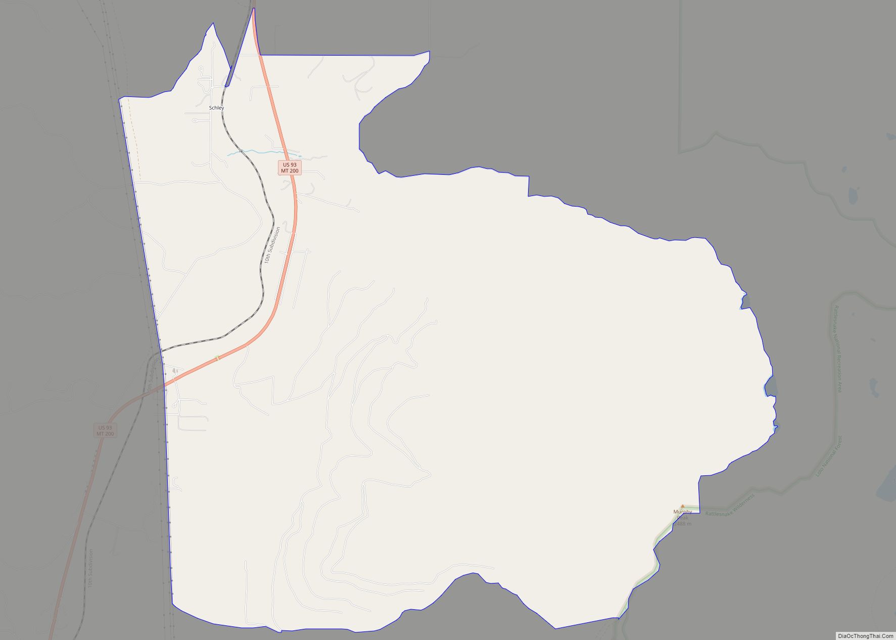 Map of Evaro CDP