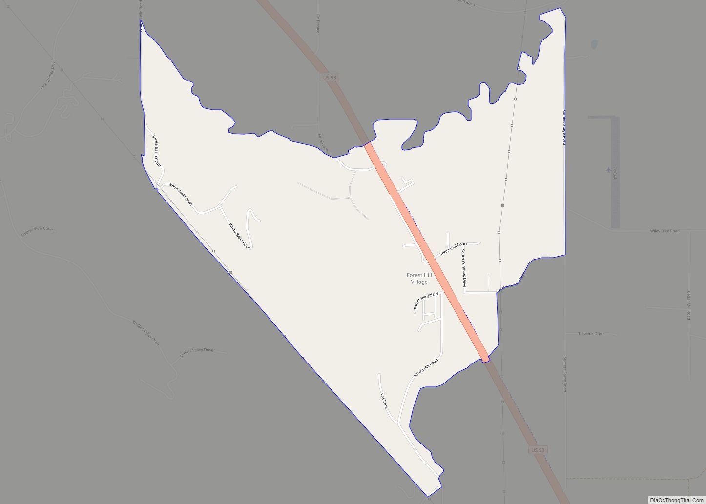 Map of Forest Hill Village CDP