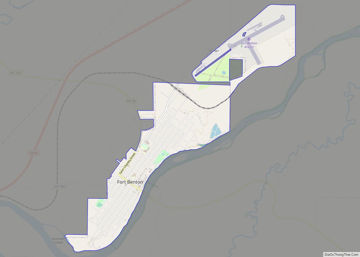 Map of Fort Benton city