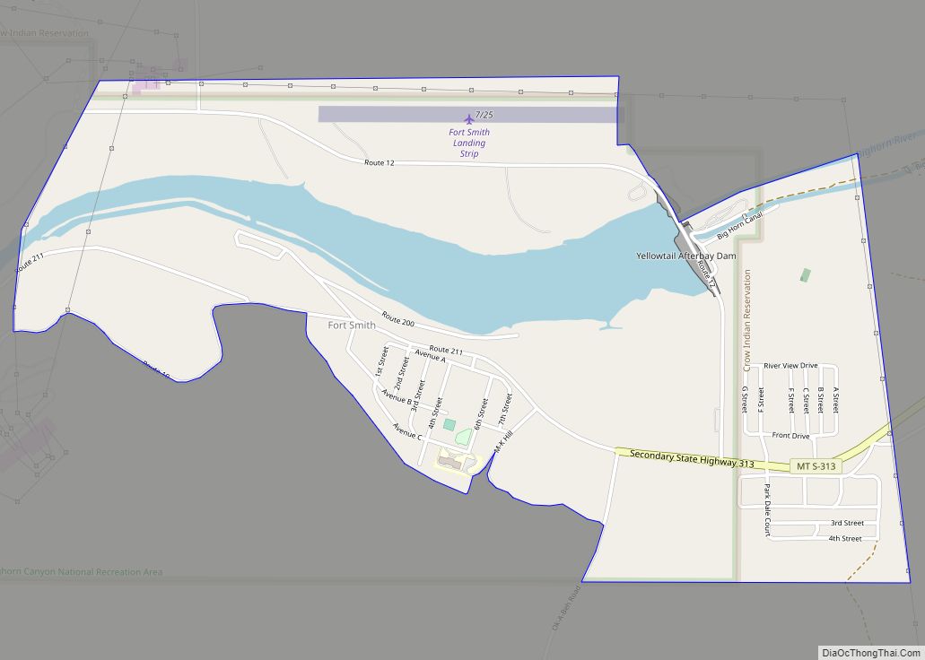 Map of Fort Smith CDP, Montana