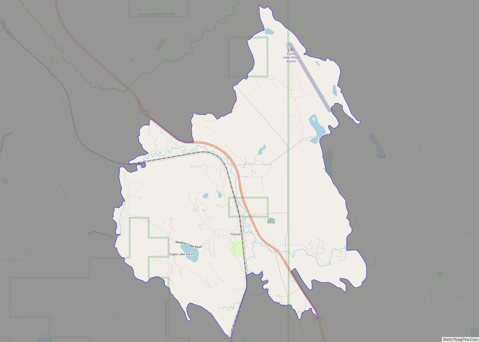 Map of Fortine CDP