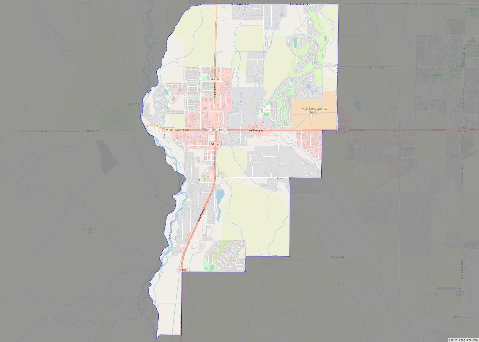 Map of Four Corners CDP, Montana