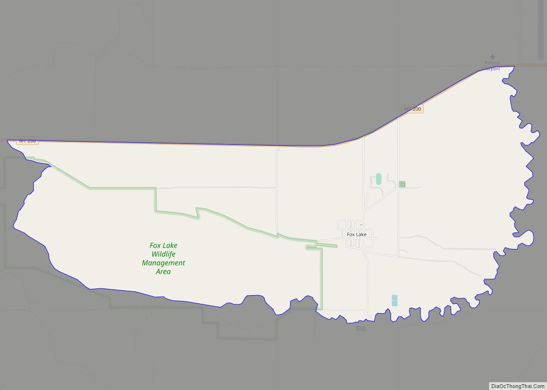 Map of Fox Lake CDP, Montana